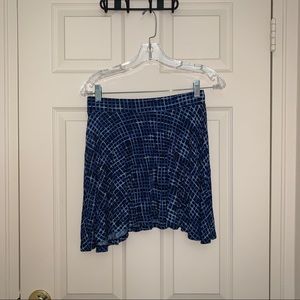 FOREVER21 blue patterned skater skirt